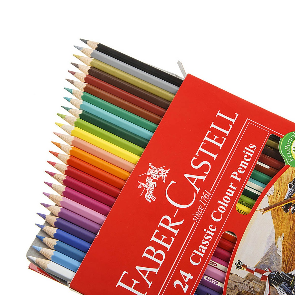  مداد رنگی 24 رنگ جعبه مقوایی کلاسیک فابر 