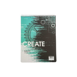 [25045] دفتر 100 برگ رحلی شطرنجی با پرفراژ سم طرح create